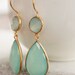 Aqua Chalcedony Teardrop Earrings - Mint Green - Sea Green Chalcedony