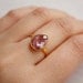 SALE 15 OFF Stacking Ring- Gemstone Ring- Gold Pink Quartz Ring - Princess Pink - Vermeil Gold