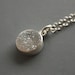 Soft Grey Agate Druzy Necklace - Silver - Round Pendant