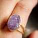 Mauve Purple Druzy Ring - Purple Geode Ring - Adjustable Ring