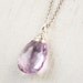SALE - Silver Purple Amethyst Necklace - Sterling - Simple Bridesmaids Necklace - MARKED DOWN