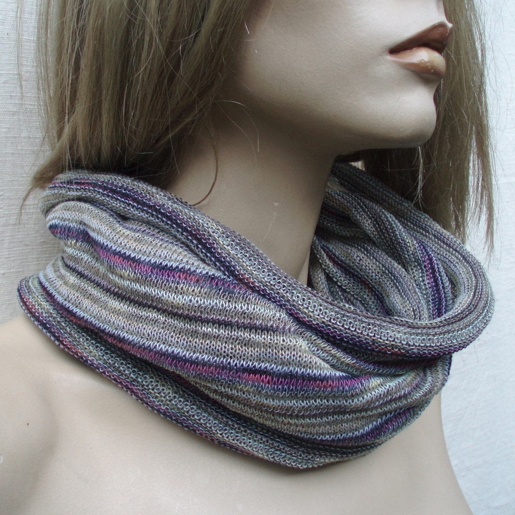 Infinity Loop cowl wrap cape hood Misty Silver Gray Heather
