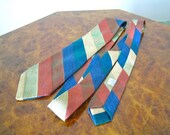 1950s tie / necktie in beautiful two-tone colours / cotton silk mix