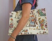 Day of the Dead Purse - round wooden handles