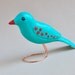 Spring Decor, Wood Carving, Easter Colors, Colorful Blue Bird with Red Dots