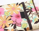 iPad 2 case sleeve - iPad PADDED cover for Tablets- Cream Floral Charm With Minky