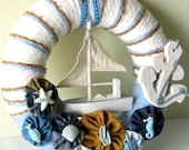 Nautical - Yarn Wreath 10 inches