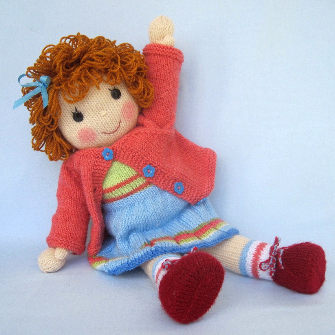 Belinda Jane - knitted toy doll - INSTANT DOWNLOAD - PDF email knitting pattern - ePattern