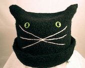 Black Felted Cat Hat