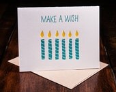 Make A Wish letterpress card - single