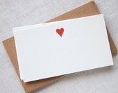 Petite Heart Letterpress Mini Cards or Gift Tags with Envelopes - Set of 8