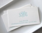 Classic Monogram Letterpress Calling Cards - Personalized set of 100