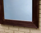 Walnut Framed Mirror, Dark Satin Clear Top Coat, 30 x 45 - Handmade