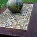 Coffee Table, Tile Mosaic, Reclaimed Wood, Rustic Contemporary, "Bamboo Beach", Dark Brown Wax Finish - Handmade