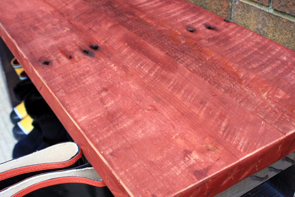 Bench, Reclaimed Wood, Rustic Contemporary, Three Tone Distressed Finish - Handmade