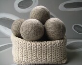 XL Large Dirty Girl Wool Dryer Balls set of 6 - 3 Grey and 3 Cream color