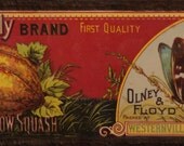 Vintage Boston Marrow Squash encaustic can label