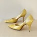 1950's heels / vintage late 50's patent heels / Maize Shimmer