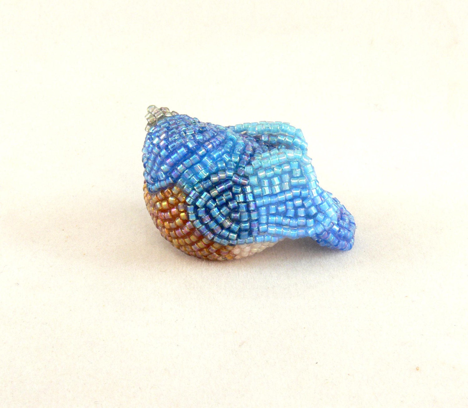 Bluebird Figurine Baby Beaded Eastern Bluebird of Happiness READY TO SHIP