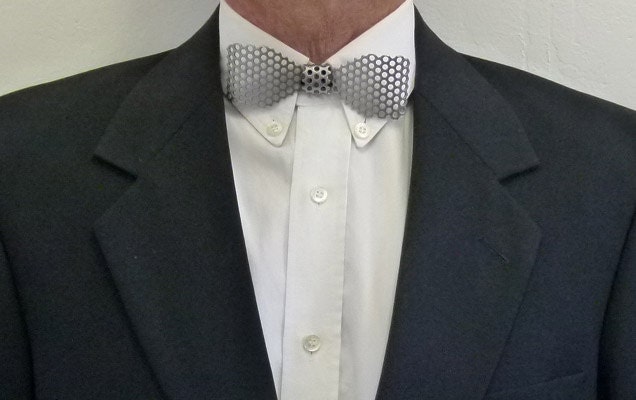 Metal, Small Neck Bow Tie, Aluminum, Perforated 1/8" (3 mm) Holes
