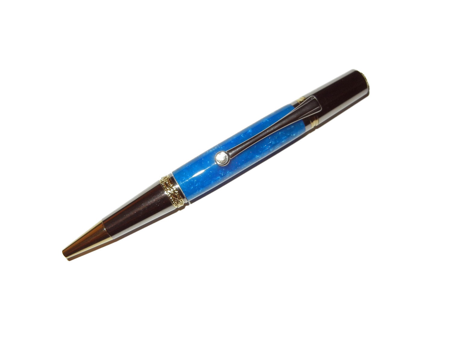 Majestic Squire Pen in Royal Blue with Swarovski Crystal Clip Graduation gift idea