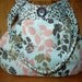 Handbag Everyday Purse Pale Blue Coral Brown Fabric