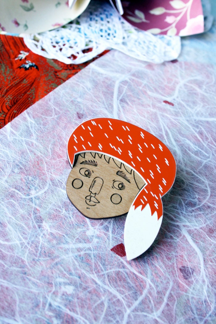 Gunther Wooden Brooch