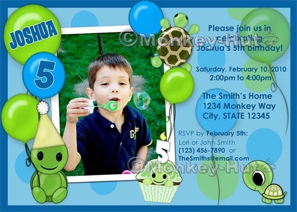 Turtle Birthday Invitation