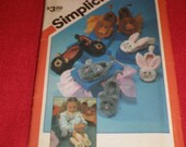 Vintage Adults and Boys and Girls Furry Animal Slippers