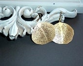 Dakar - gold plated filigree leaf earrings