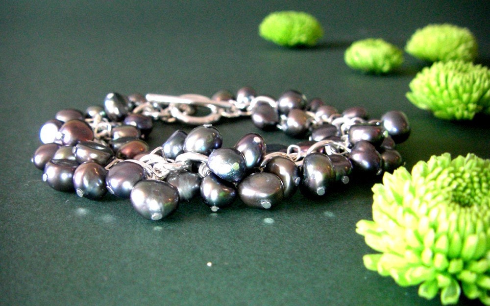 Black Fresh Water Pearl Bracelet - Lisbon