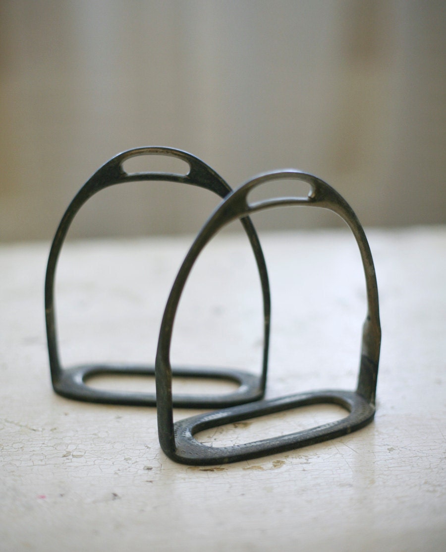solid nickel vintage stirrups