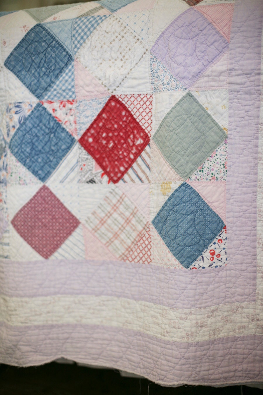 lilac patchwork quilt