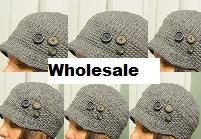 Wholesale Adult Crochet Grey Beauty Newsboy Caps