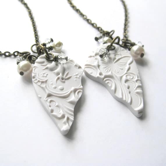 Angel Wings BFF Necklaces Matching Necklace Set for Best Friends