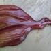 Hand Mirror Rustic Sculpted Purpleheart Wood One of a Kind  FREE Shipping