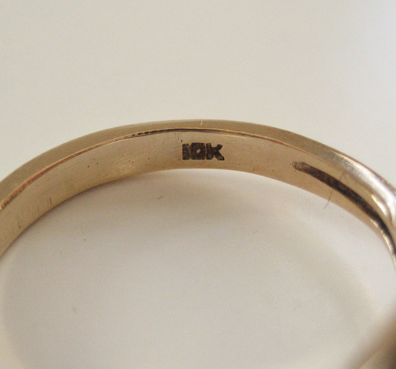 10K Ring With Cherry Red Stone, Size 4.5, 1970s