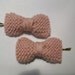 Small Knitted Hair Bows - pink