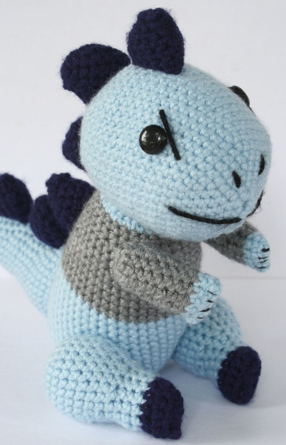 Crocheted Stuffed Animal Dinosaur Amigurumi for Boy or Girl Custom Colors Welcomed
