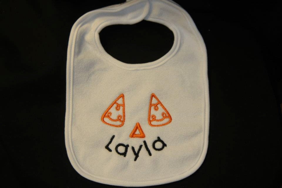 Personalized Halloween Embroidered Bib