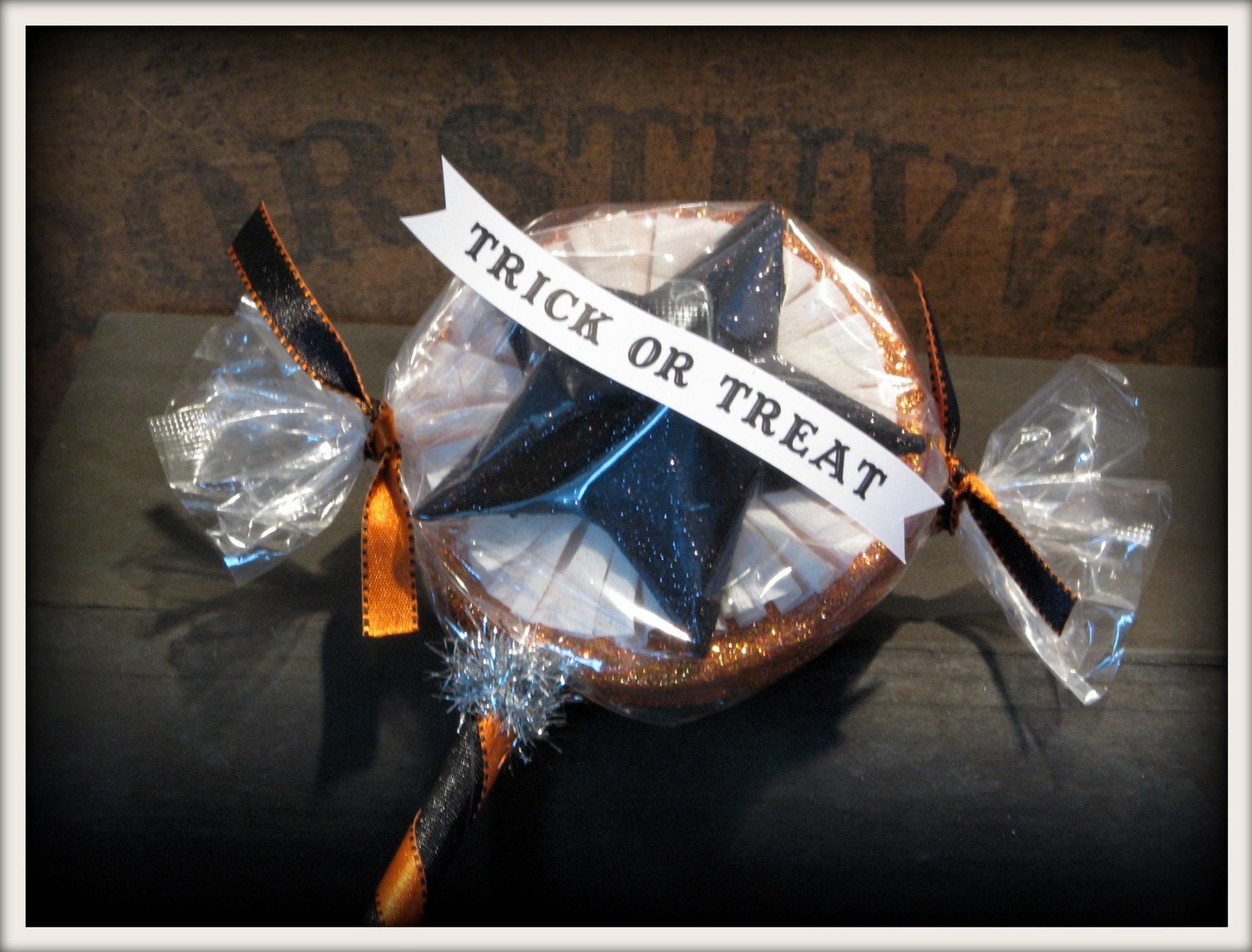 vintage insprired Trick OR Treat wand scepter HALLOWEEN