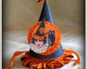 vintage inspired handmade halloween party hat vintage image