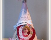 vintage inspired Valentine's Day party hat tree topper display piece