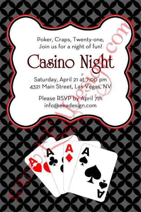 Casino Night Invitation (red, black and white) - DIY Printable Il_570xn