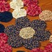 Americana Country Red, White, Blue Gingham & Calicos Yo Yo Quilt Throw