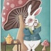 White Rabbit Tea Party Wonderland PRINT of original painting by Lori Ramotar