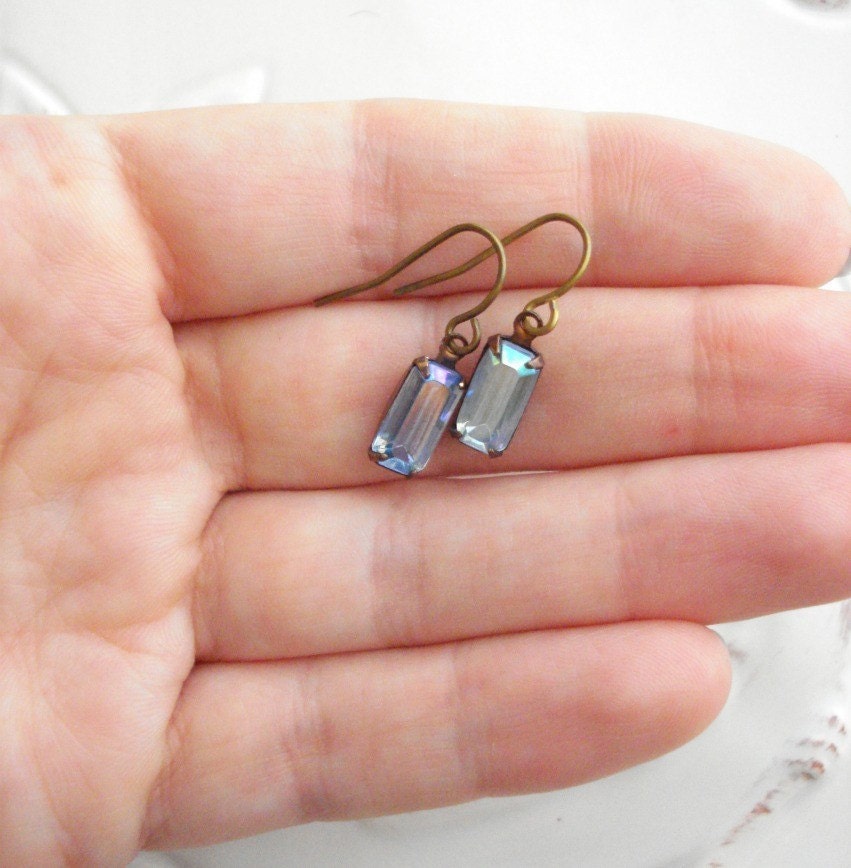 Light Sapphire Earrings, Blue Drop Earrings, Drop Earrings, Aqua Blue Aurora Borealis Jewel, December Birthstone