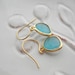 Seafoam Green Drop Gold Or Silver Earrings. Opal Light Green, Gold Classic Earrings, Gift For Her Under 25