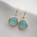 Seafoam Green Drop Gold Or Silver Earrings. Opal Light Green, Gold Classic Earrings, Gift For Her Under 25