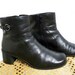 SALE Ankle Boots  Black Leather Granny Grunge Zip Up Straps Brass Buckle Women Size 7.5